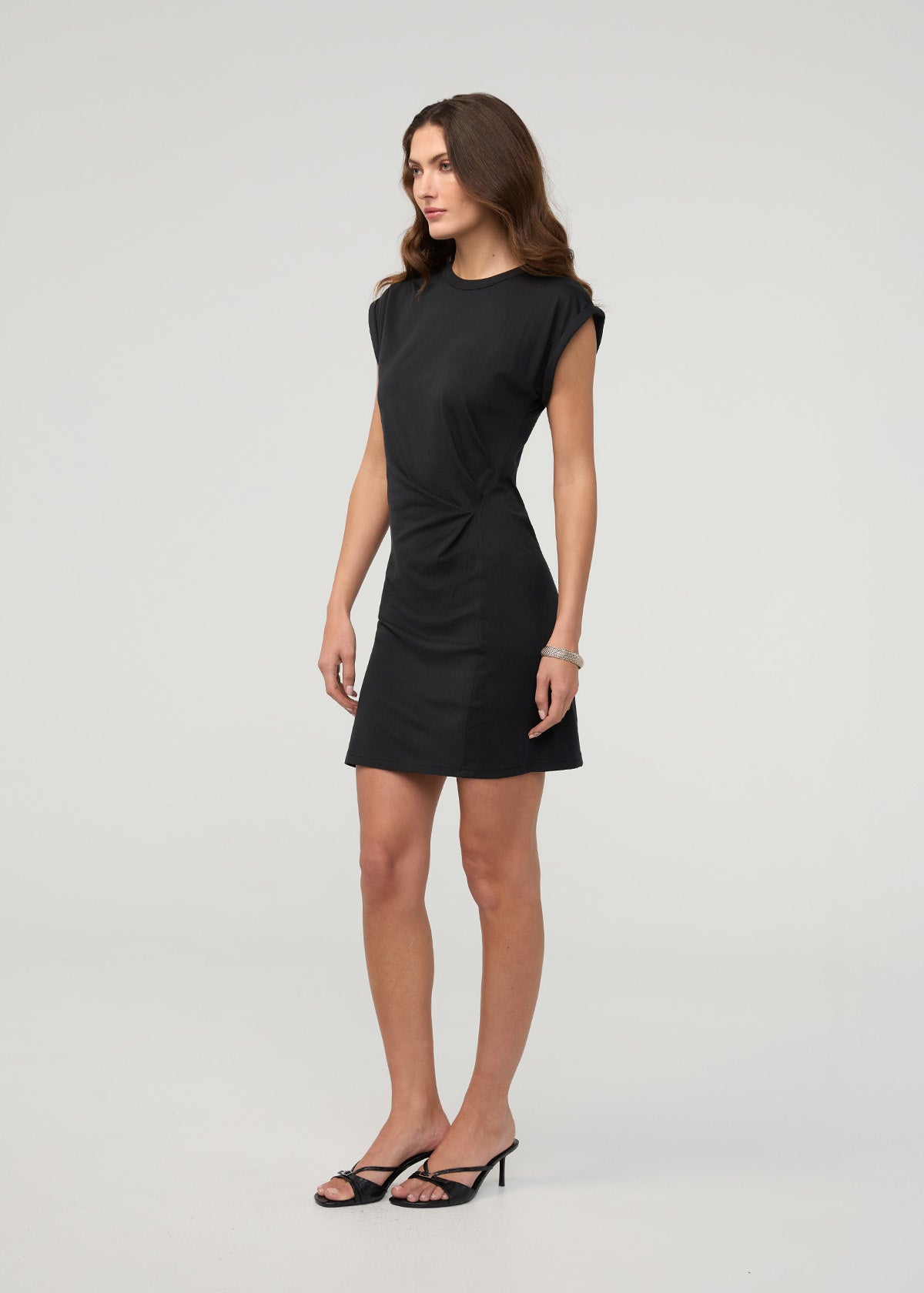 Women's Black Clay Easy Dress full body side