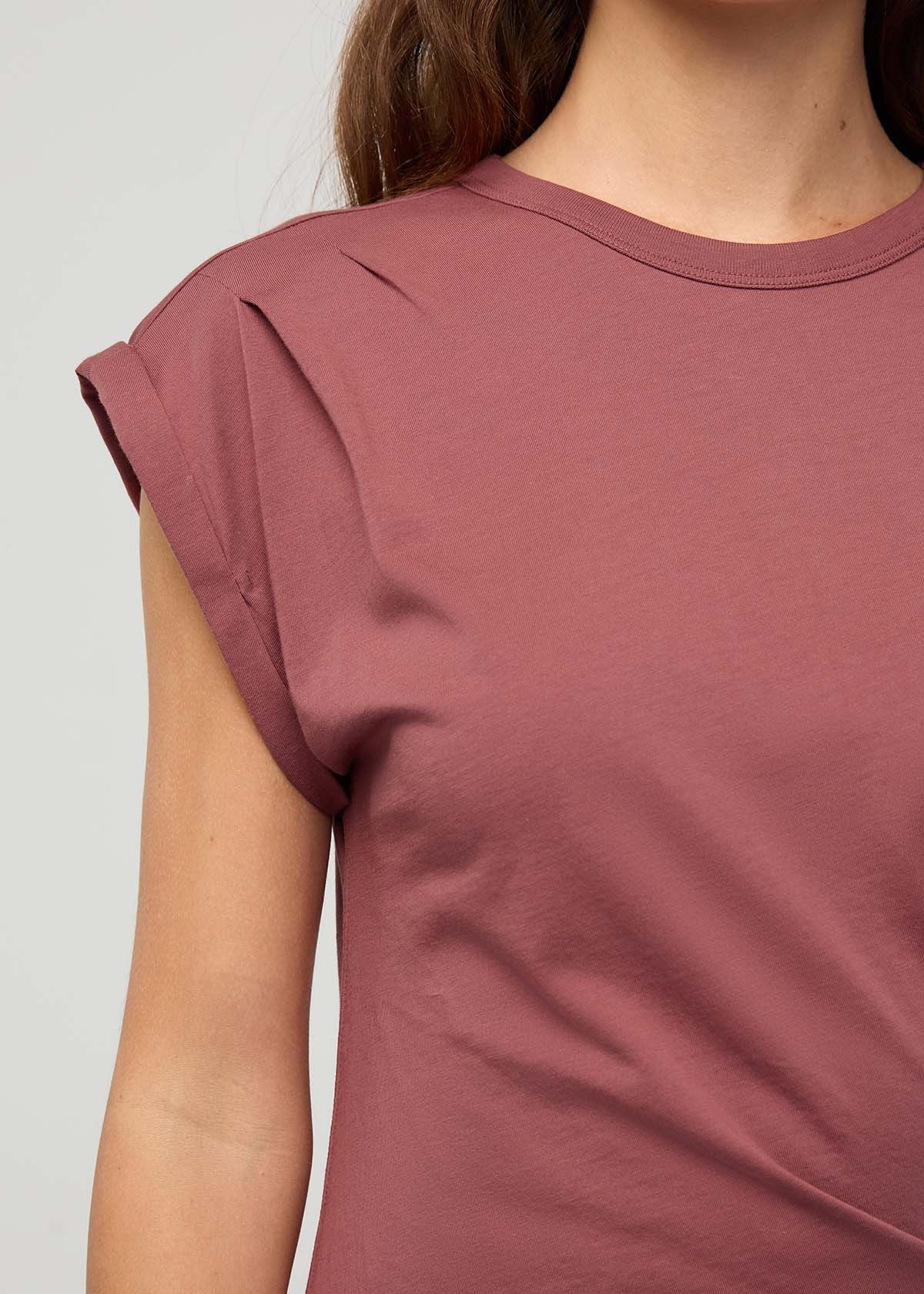 Women's Red Clay Easy Dress front detail