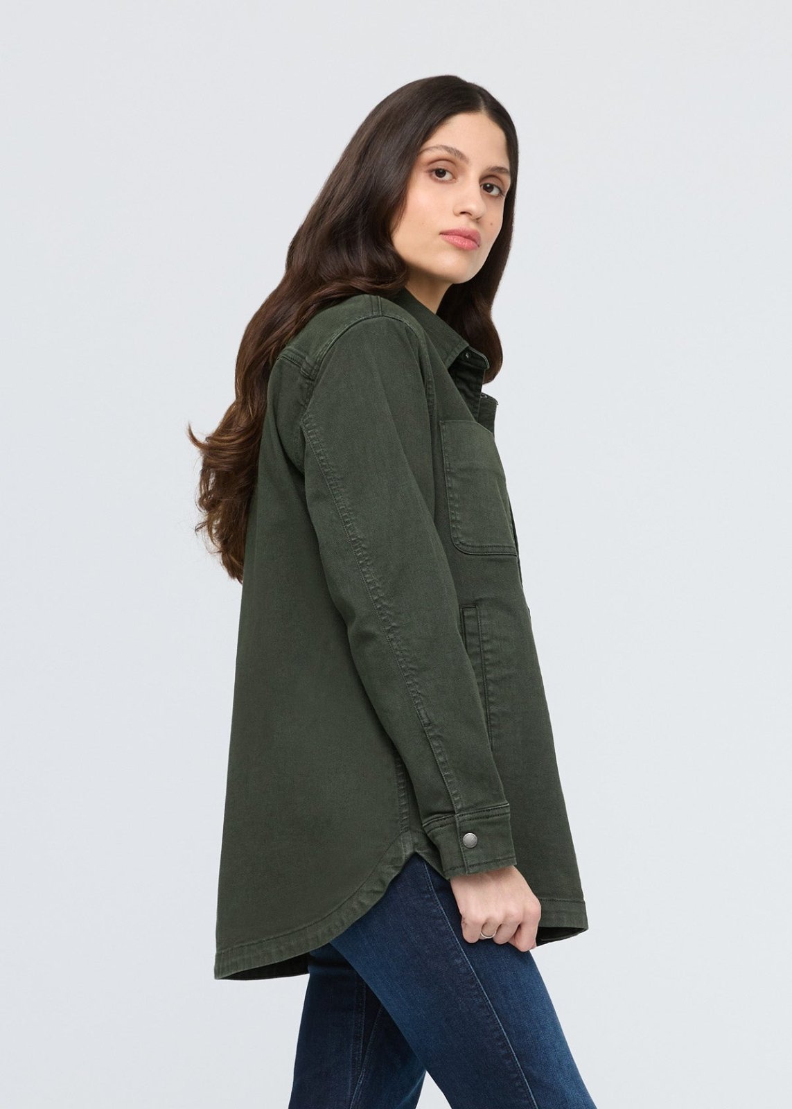 womens peat twill overshirt side