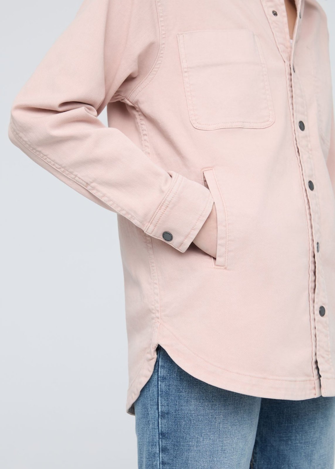 women's soft rose twill overshirt front pocket