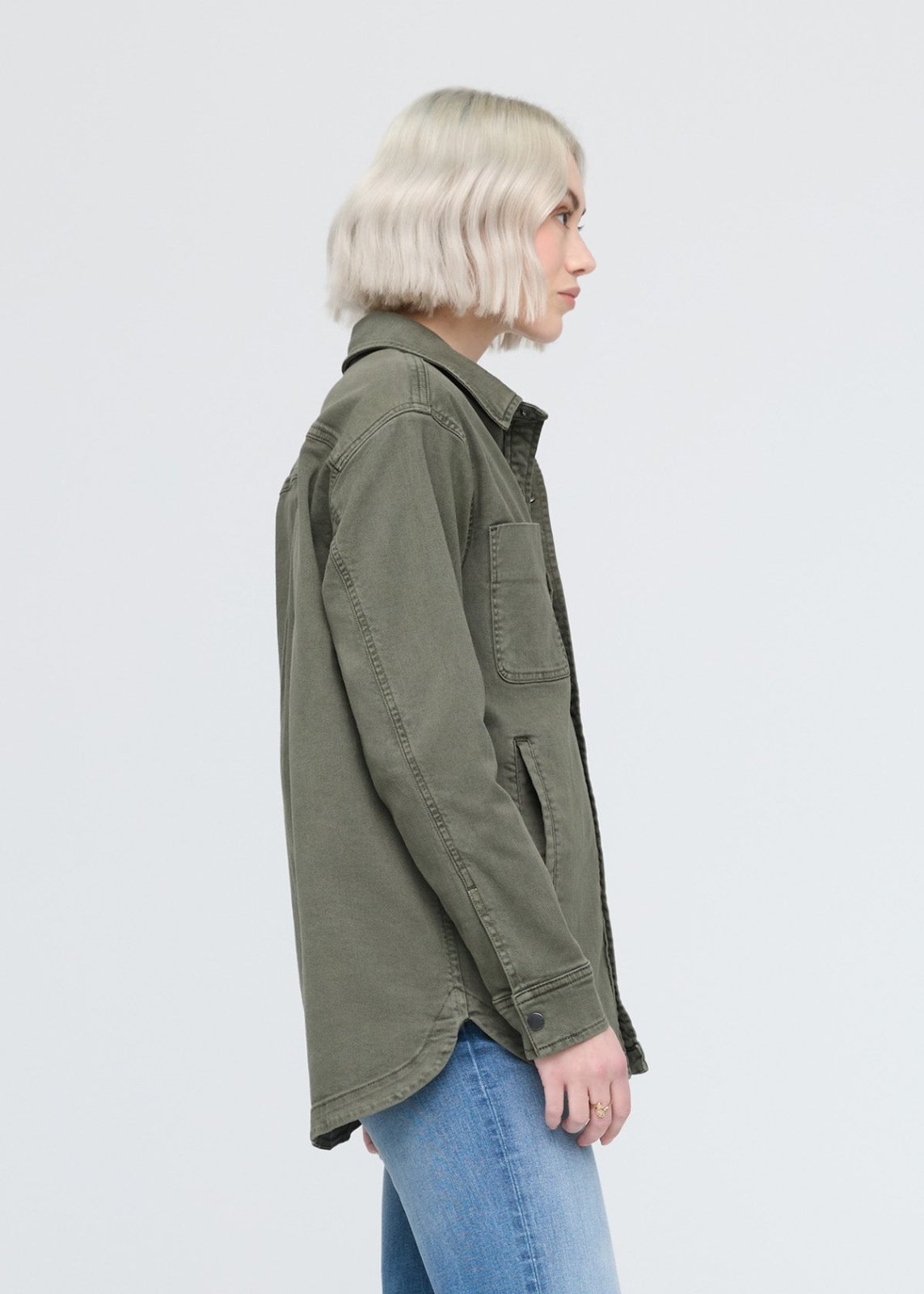 women's thyme twill overshirt side