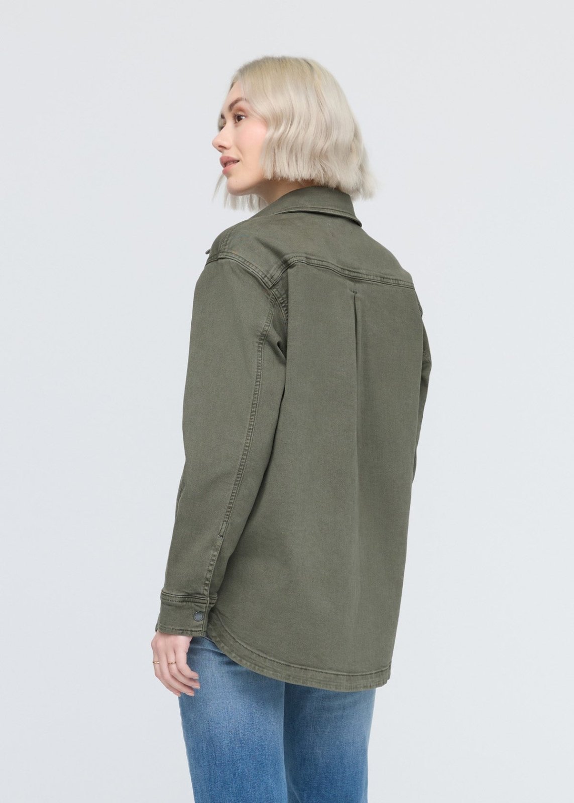 women's thyme twill overshirt back