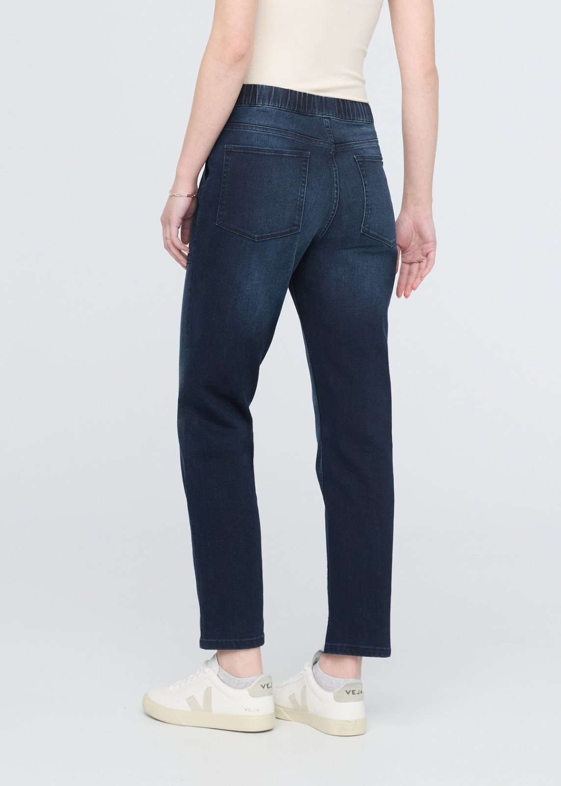 womens meteorite relaxed denim pull on pants back