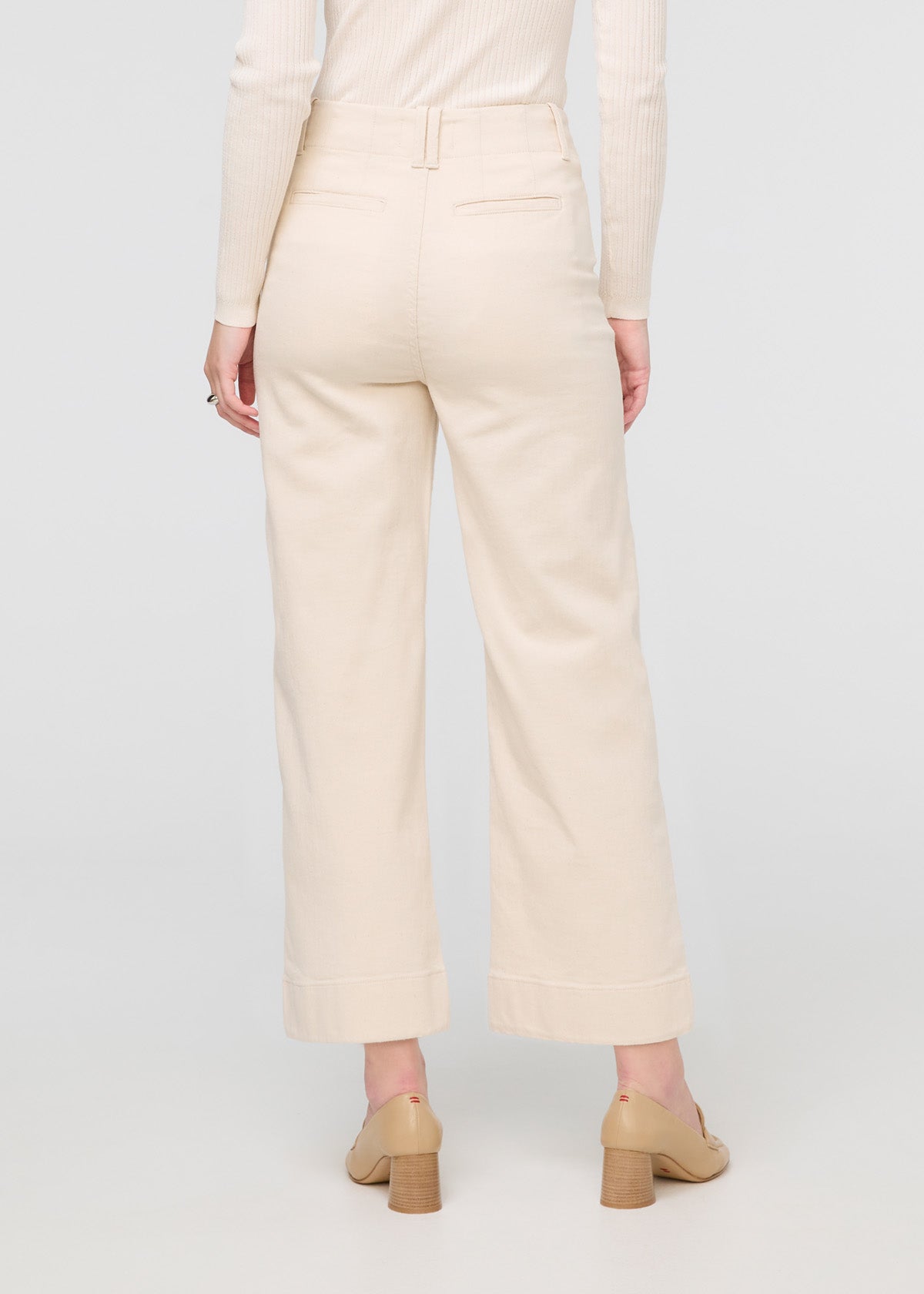 womens off-white high rise trouser back