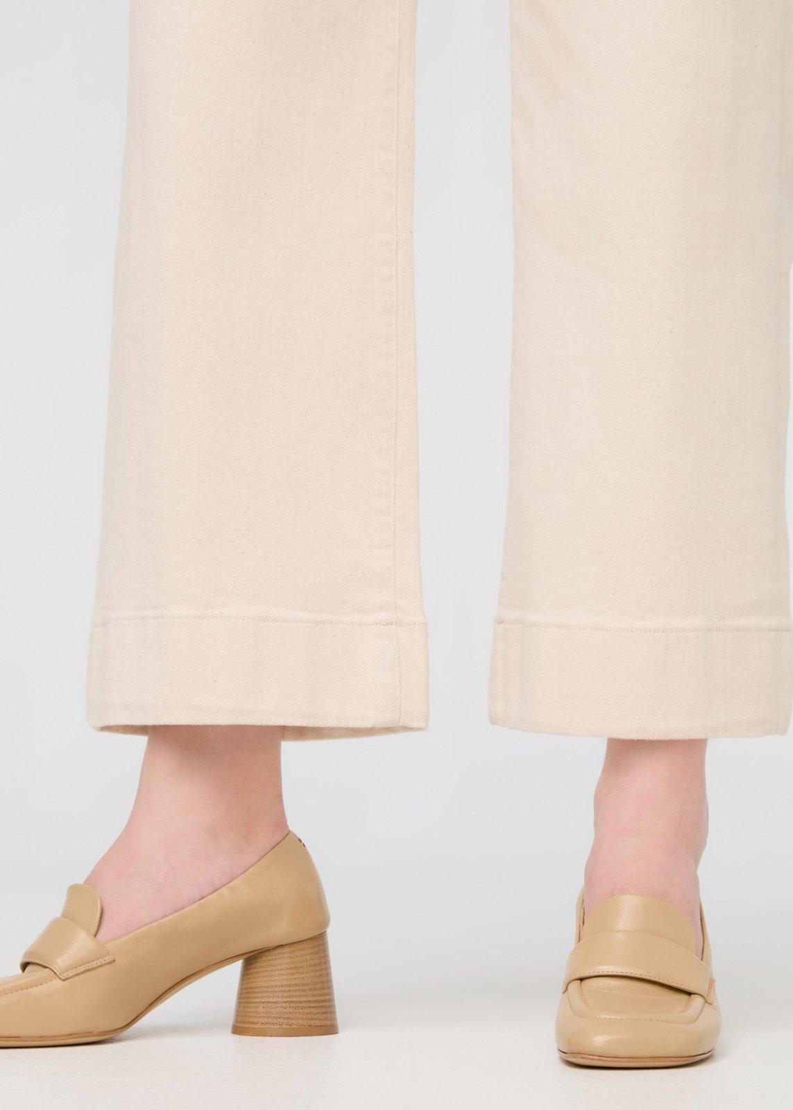 womens off-white high rise trouser hem detail