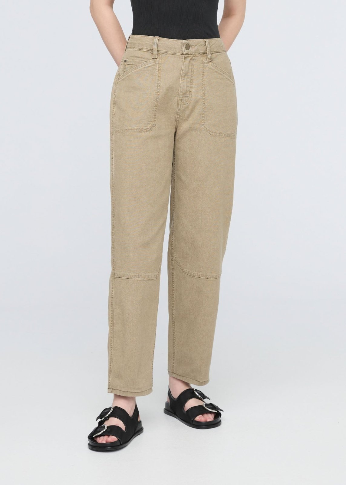Women's Stretch Canvas Tan Utility Pants front
