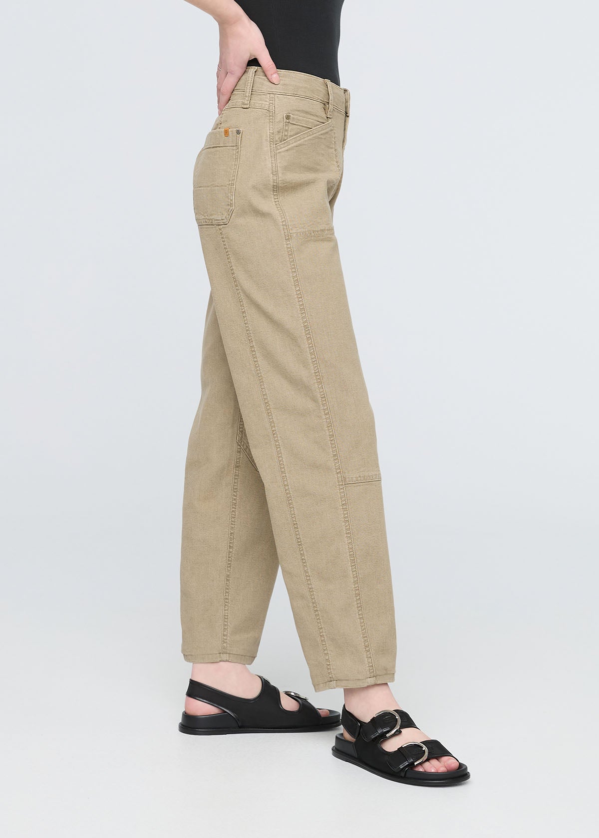 Women's Stretch Canvas Tan Utility Pants side