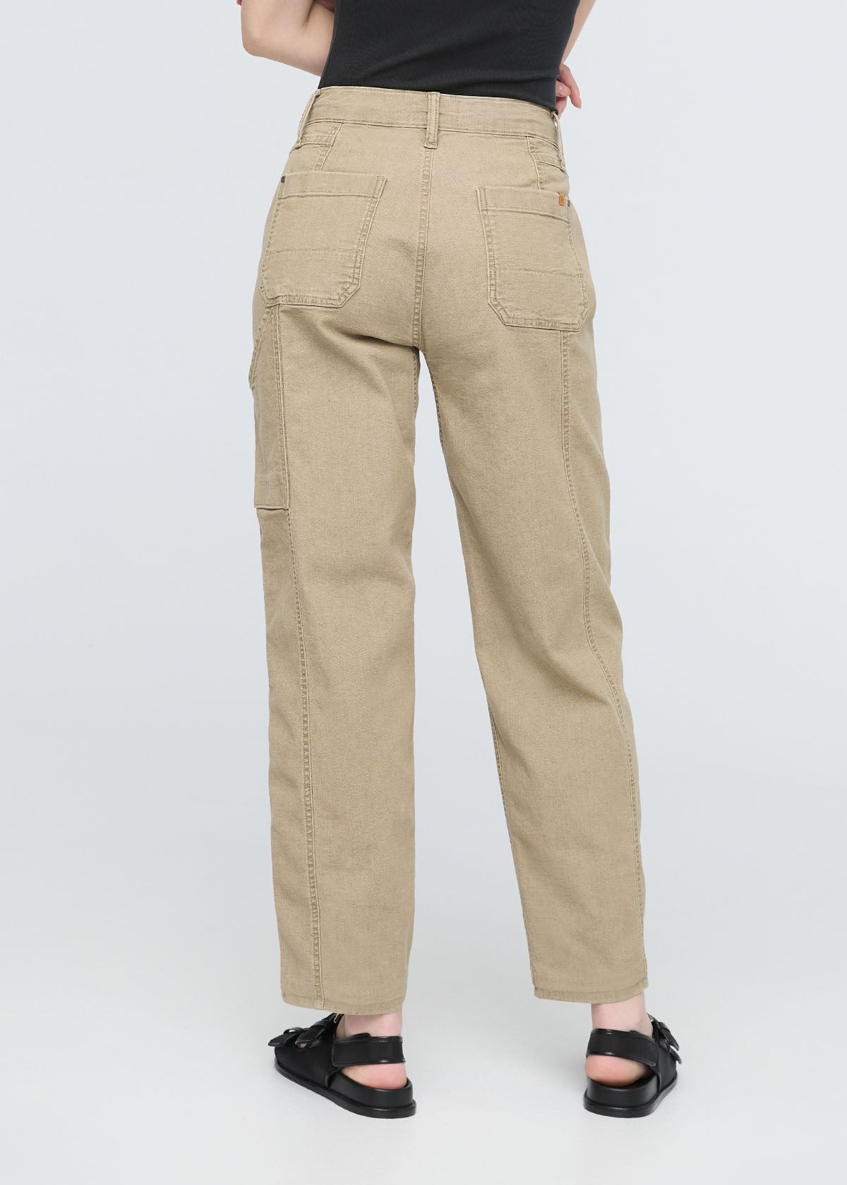 Women's Stretch Canvas Tan Utility Pants back