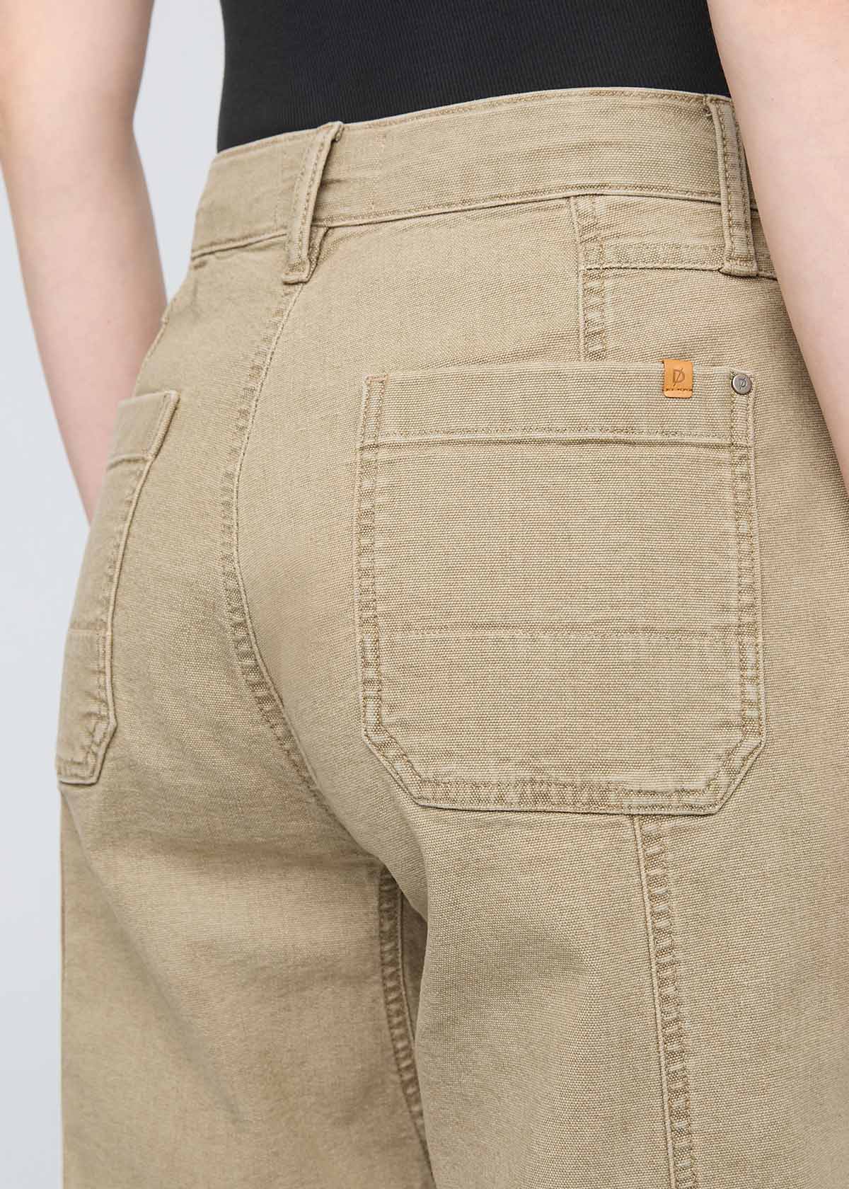 Women's Stretch Canvas Tan Utility Pants back detail