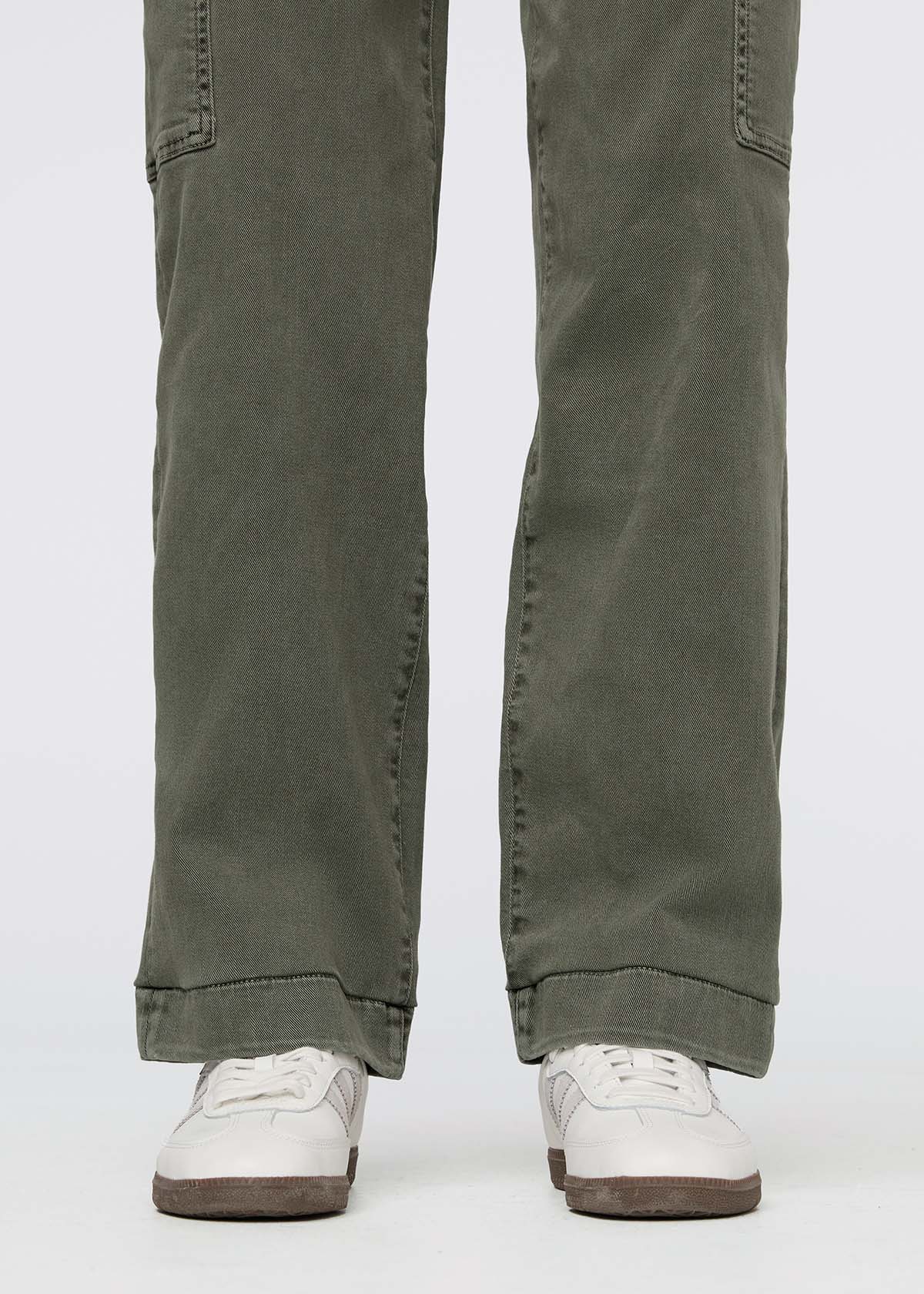 women's thyme high rise twill cargo pants cuff