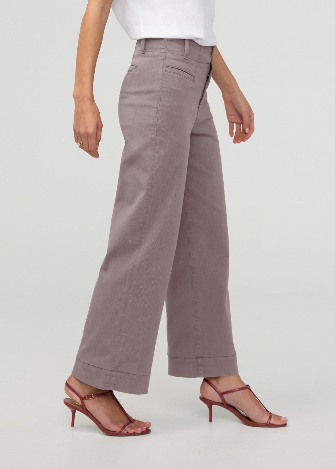 Women's Hazy Mauve High Rise Trouser Side