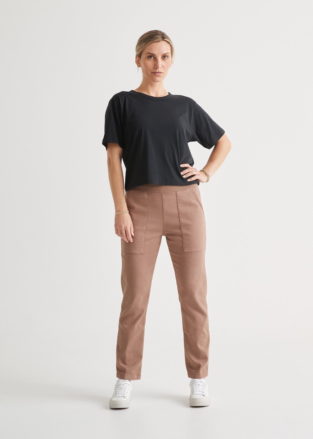 Women's High-Rise Woven Ankle Jogger Pants - A New Day™