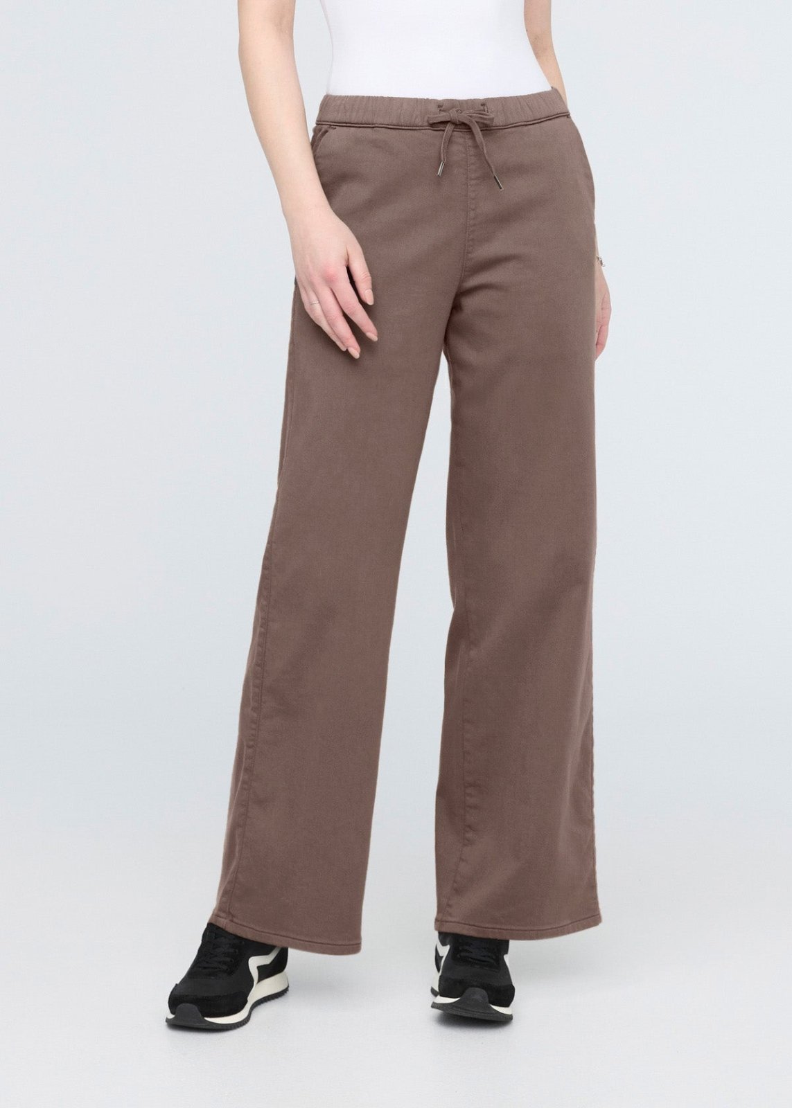 womens purple-brown wide leg sweatpants front