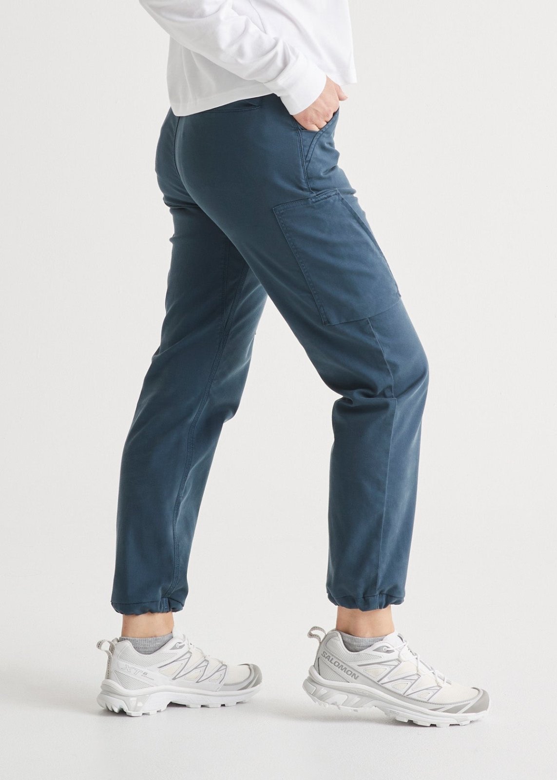 womens blue water-repellent cargo pant side