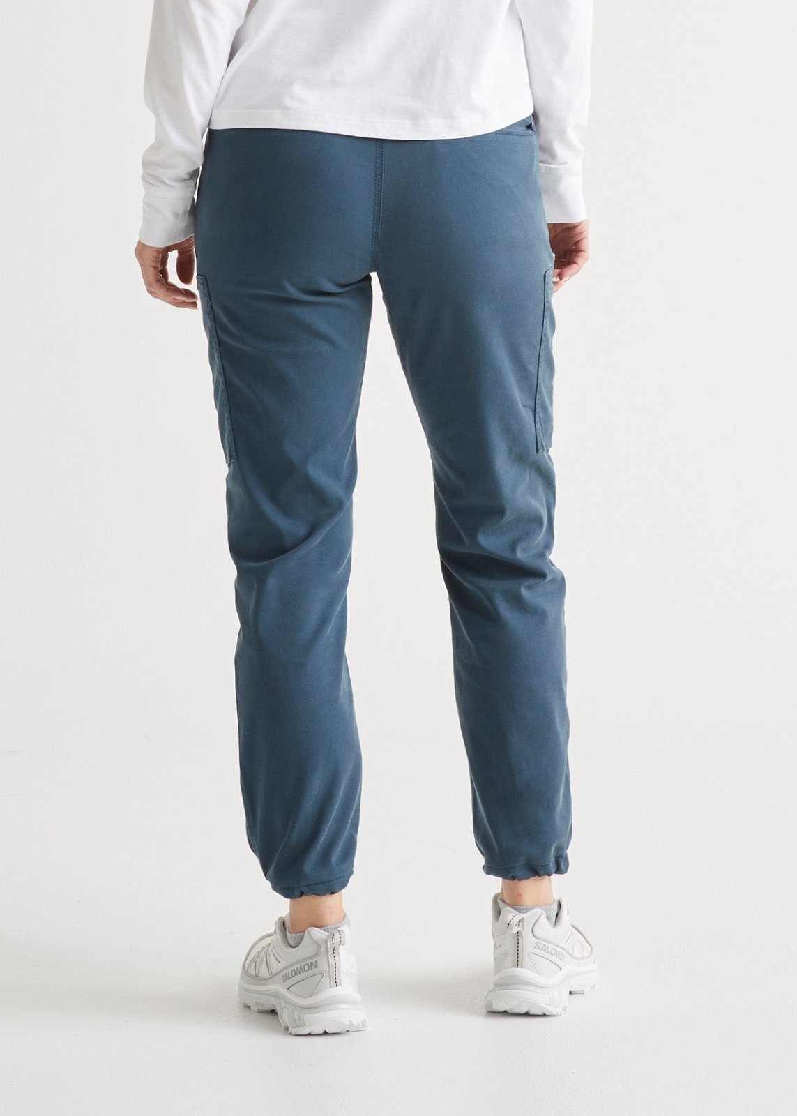 womens blue water-repellent cargo pant back