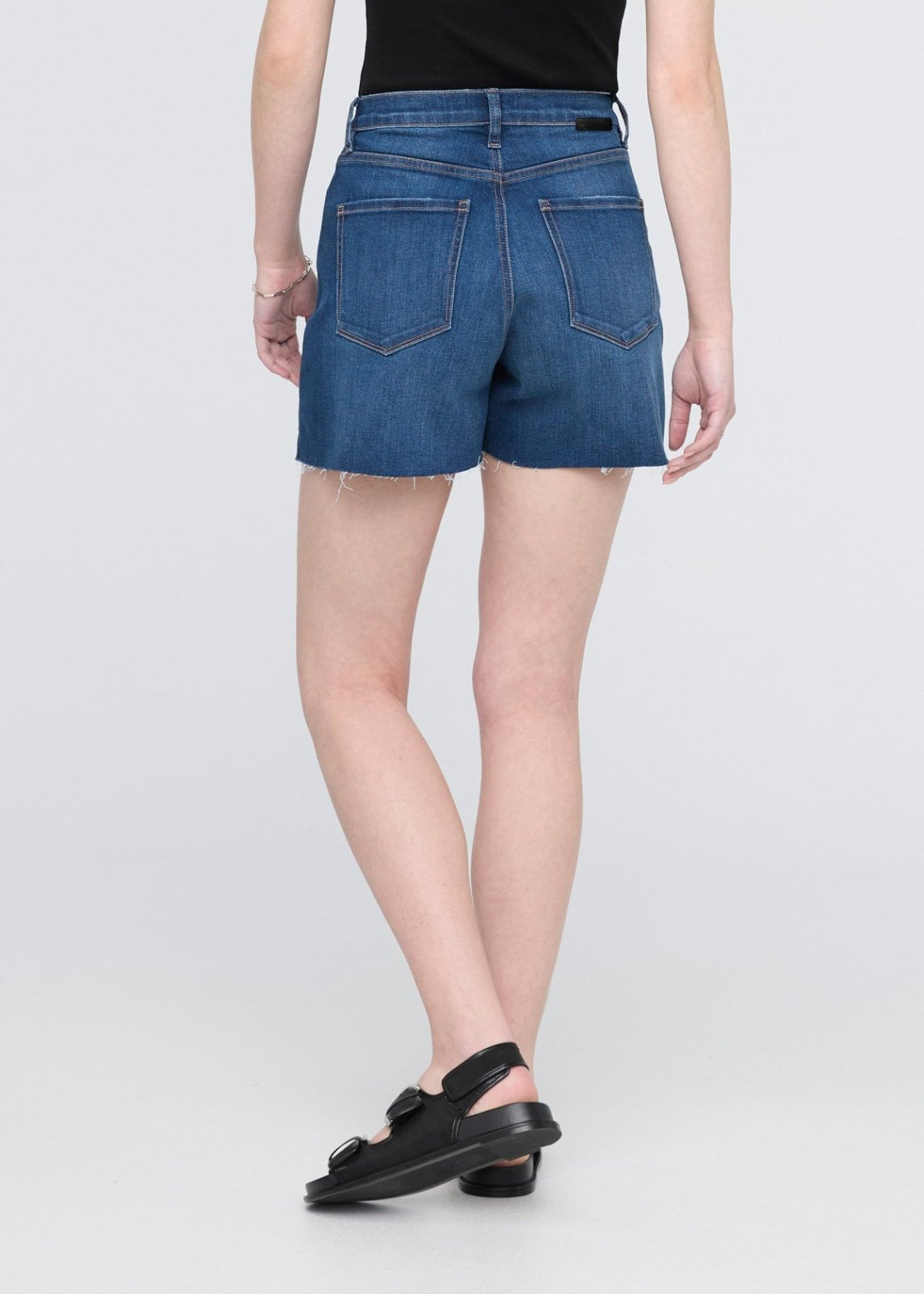 Women's Medium Indigo High Rise Denim Shorts back