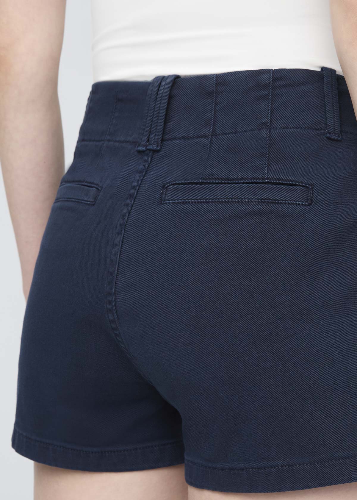 Women's Dark Blue High Rise A-Line Shorts Back Detail