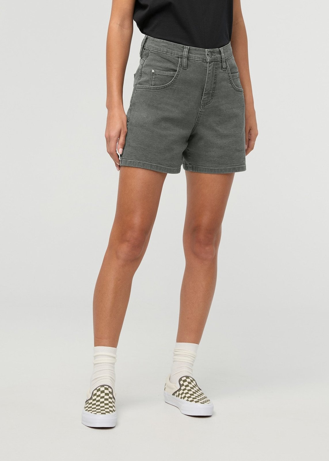 Women's Stretch Canvas Thyme High Rise Relaxed Short front