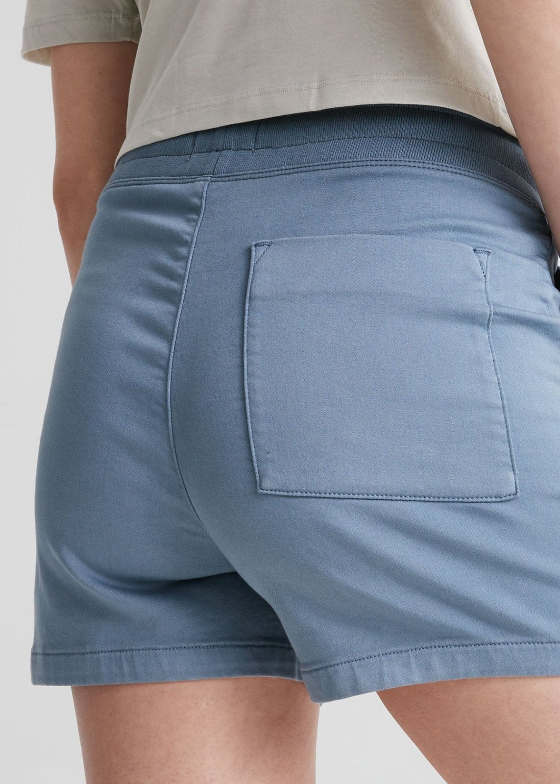 Women's Stone Blue Stretch Sweat Short Back Detail