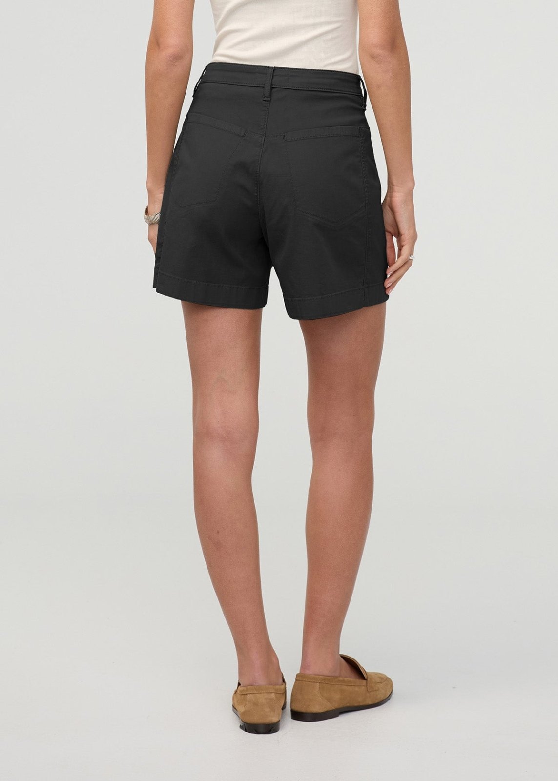 Women's Black High Rise Stretch Twill Short back