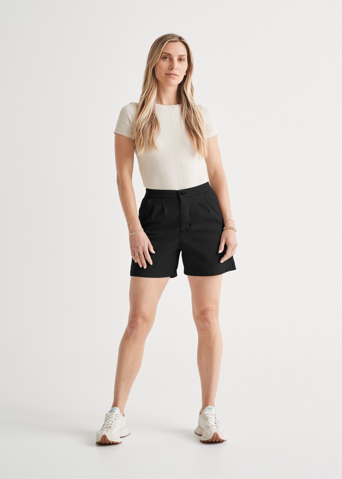 Women's Black Live Free Pleated Short Full Body