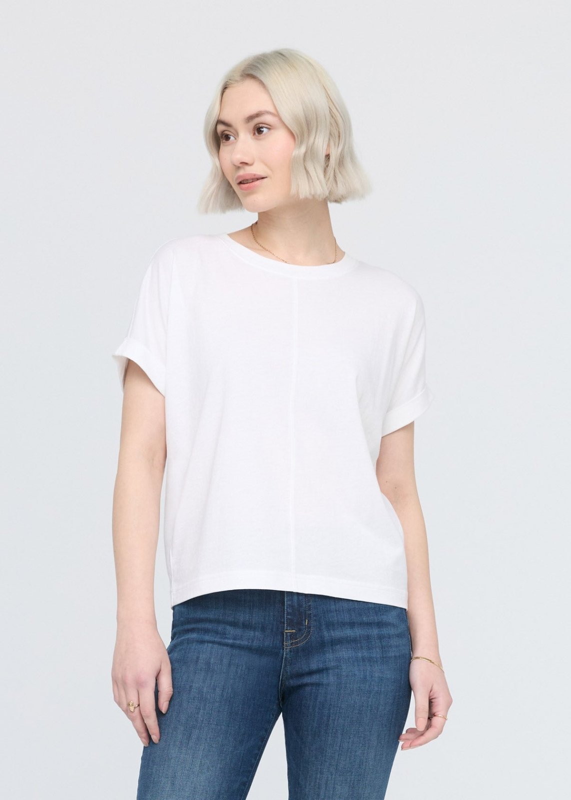 womens white 100% pima cotton t-shirt