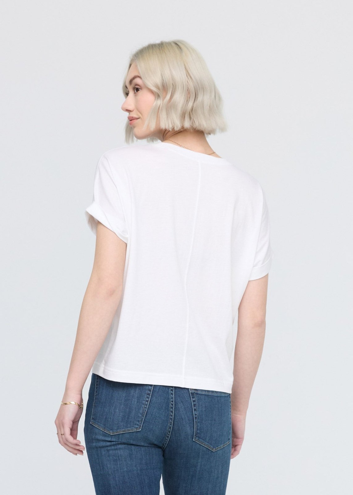 womens white 100% pima cotton t-shirt back