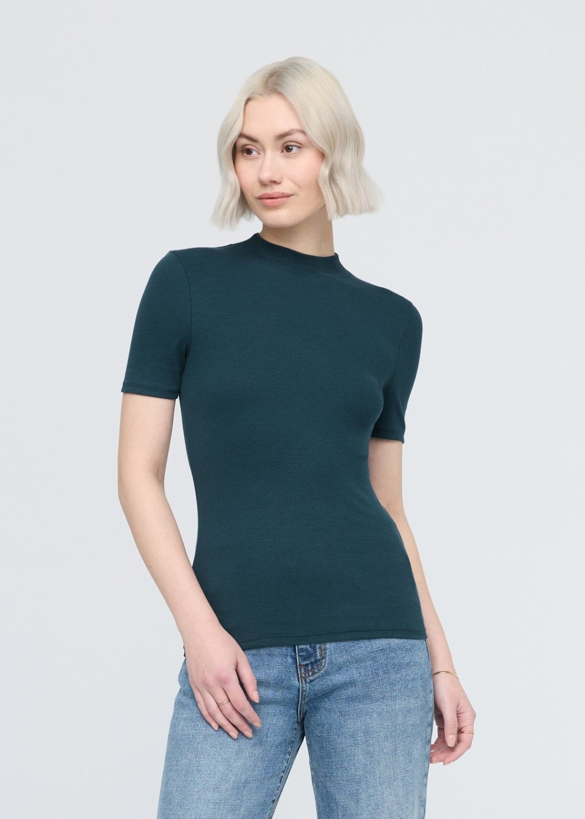 Mock neck tee shirt best sale