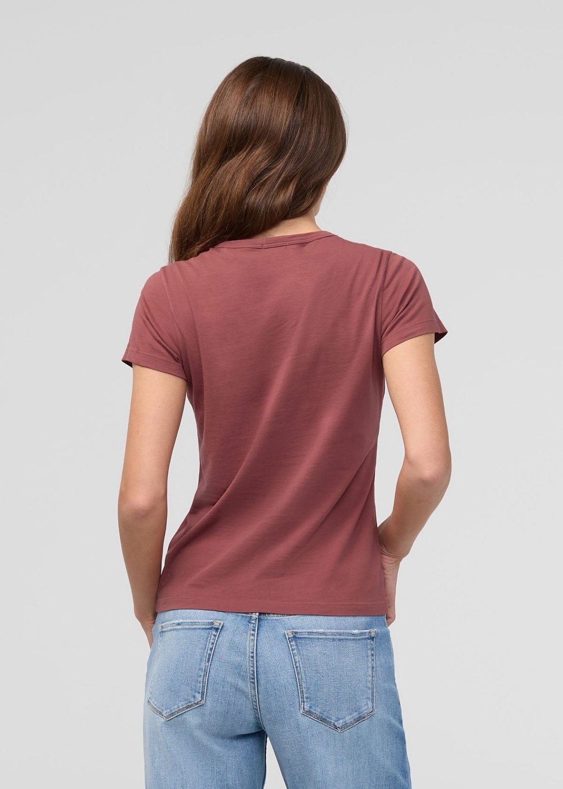 Women's Red Clay 100% Pima Cotton Fitted T-Shirt Back