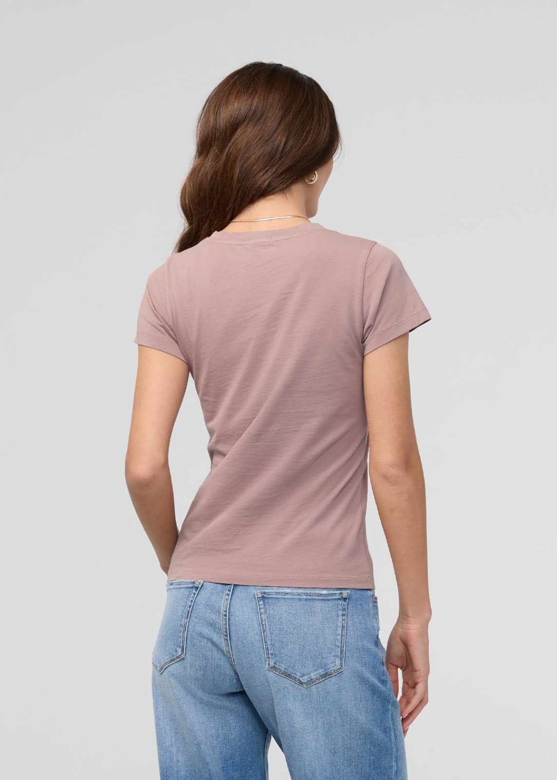 Women's Hazy Mauve Pima Cotton V-Neck Back