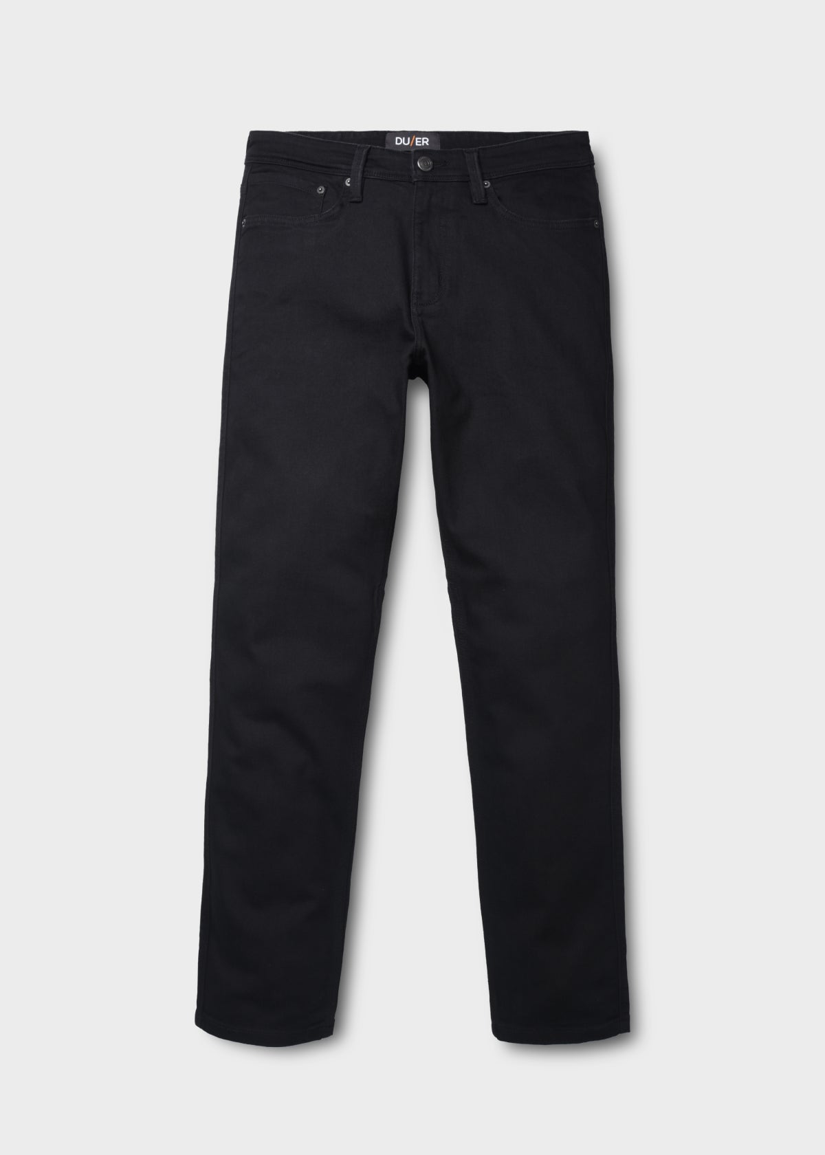 black slim fit stretch jeans flat lay