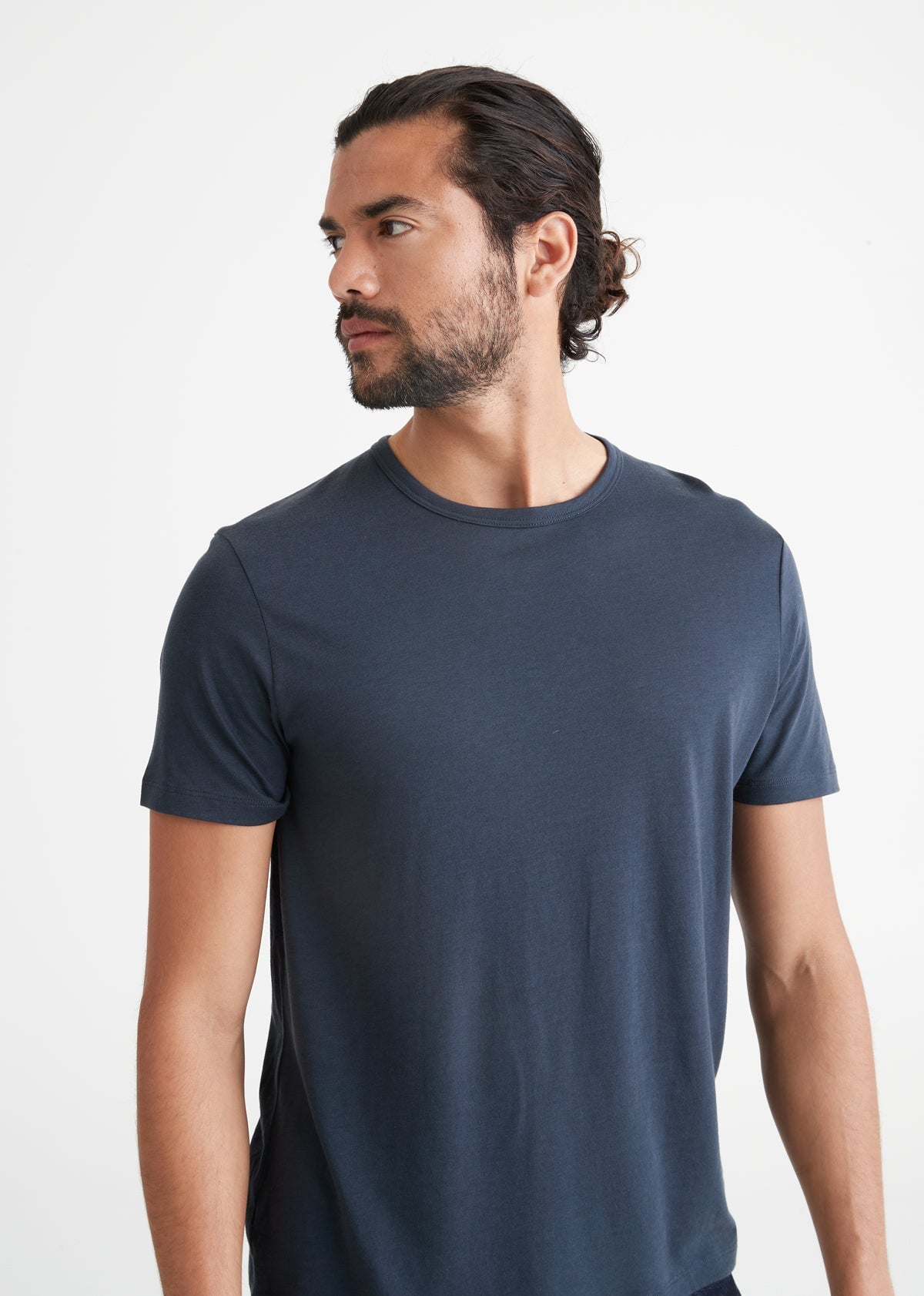 men's soft lightweight navy blue tshirt side