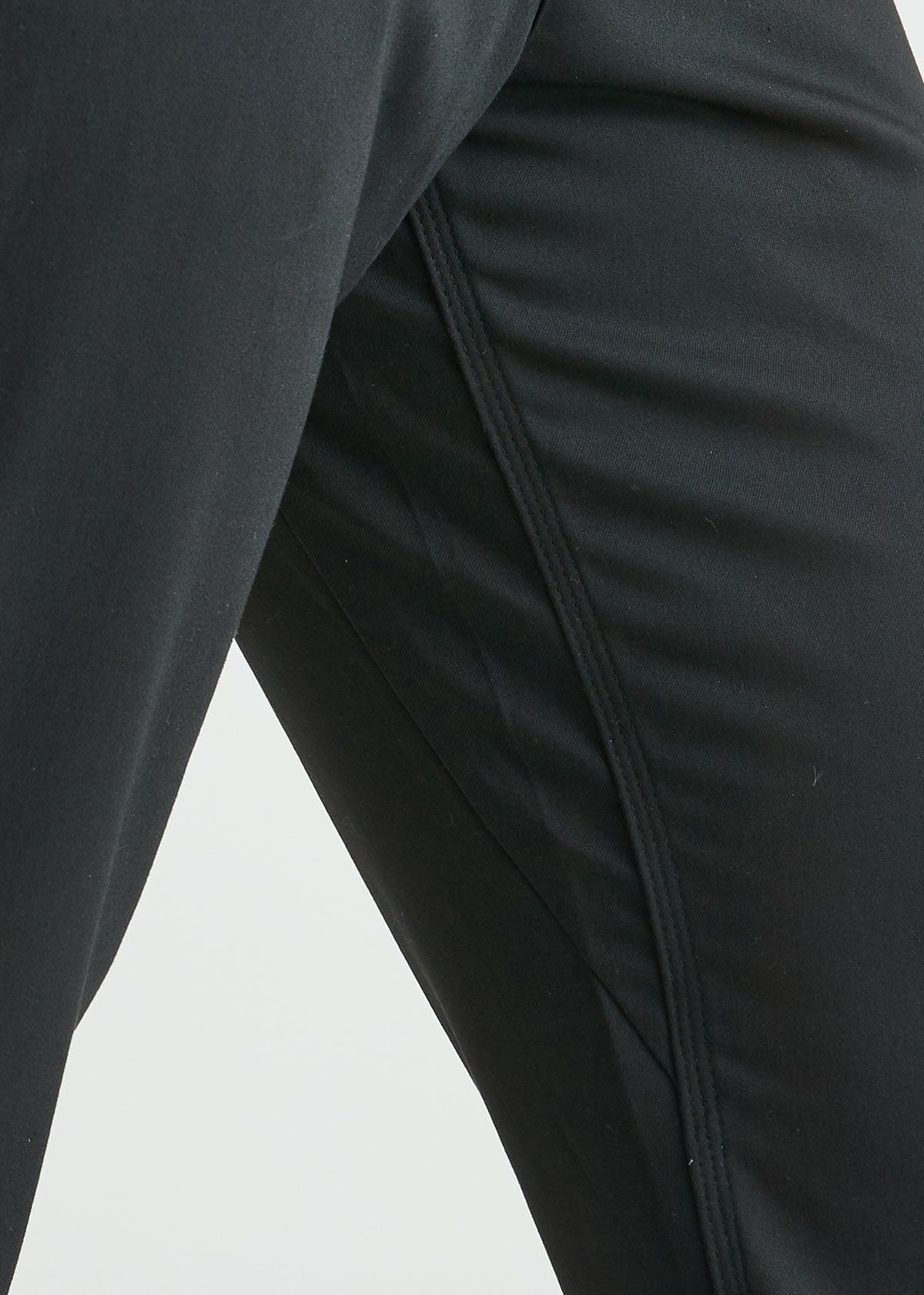 Men's Black Straight Fit Stretch Dress Pant Gusset Detail