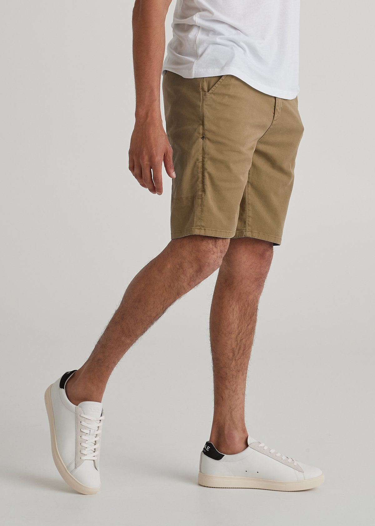 mens khaki lightweight shorts side