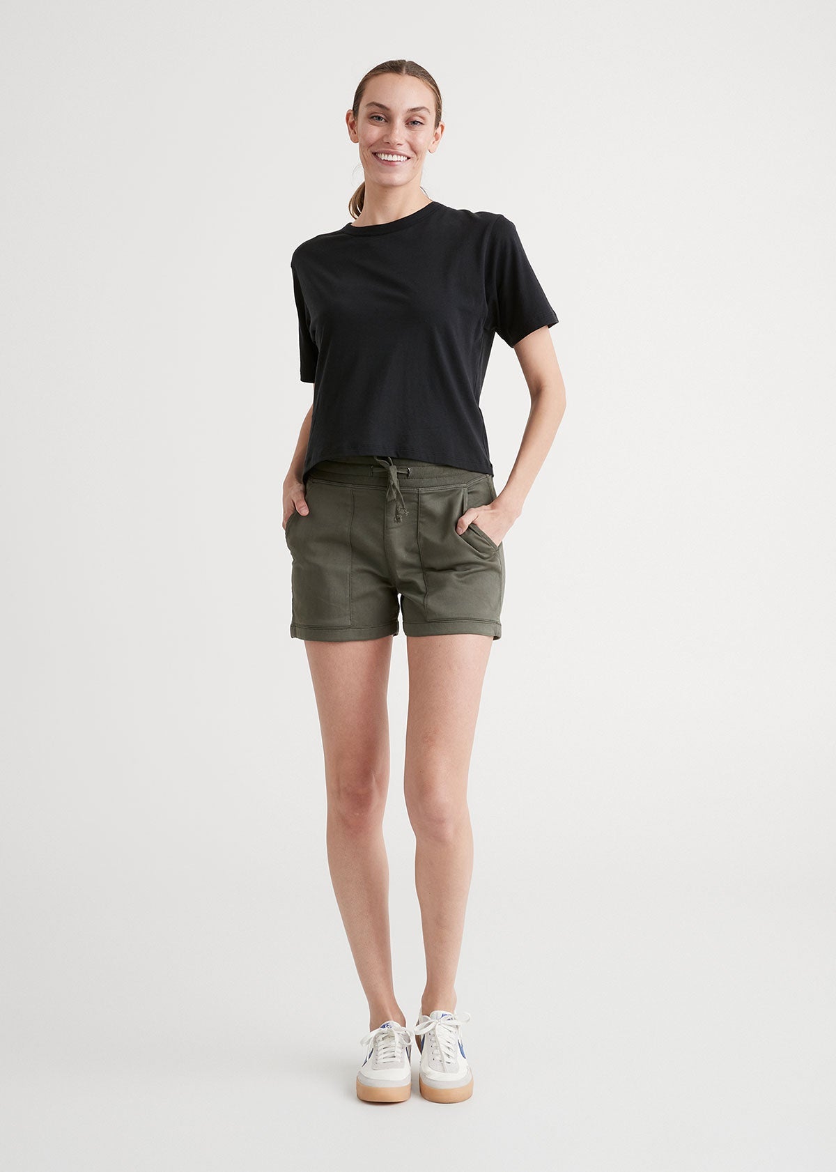 RYRJJ Womens Lightweight Shorts Casual Baggy Trendy Short Pants Elastic  Waist Drawstring Comfy Shorts(Green,L)