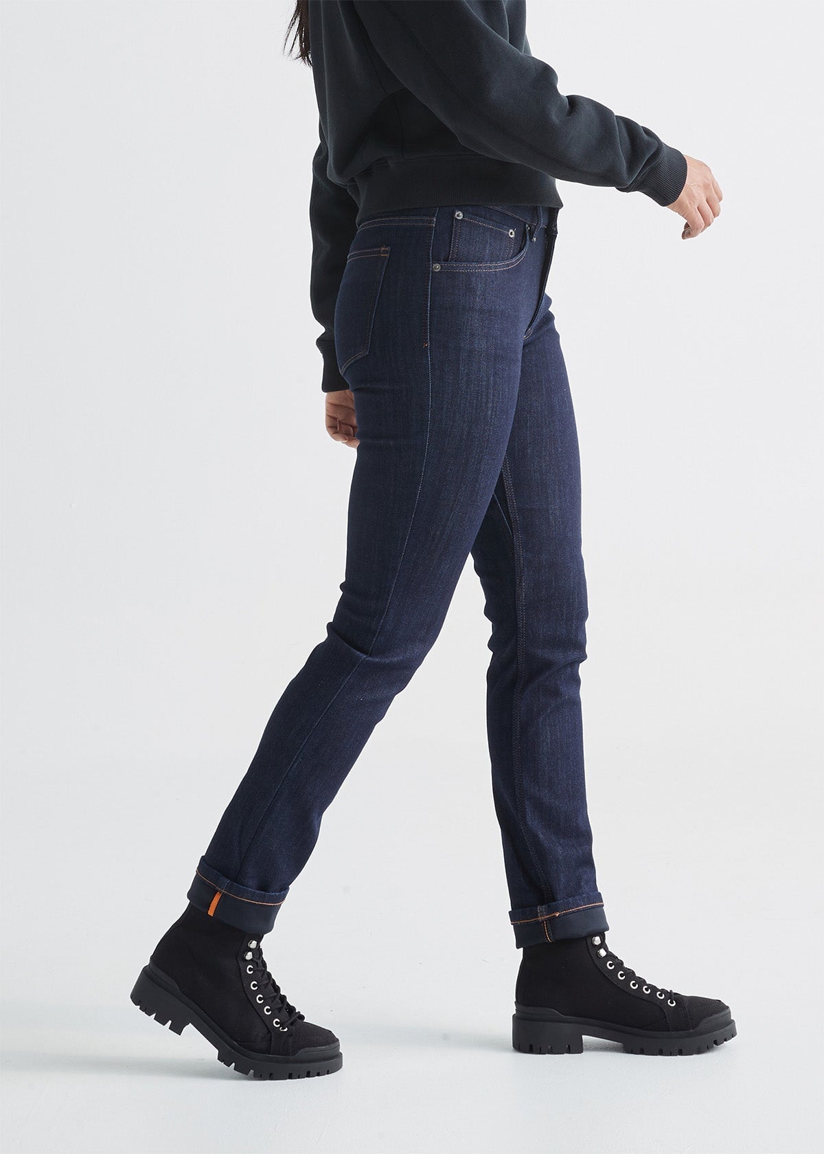 Solid Denim Relaxed Fit Women's Casual Pants
