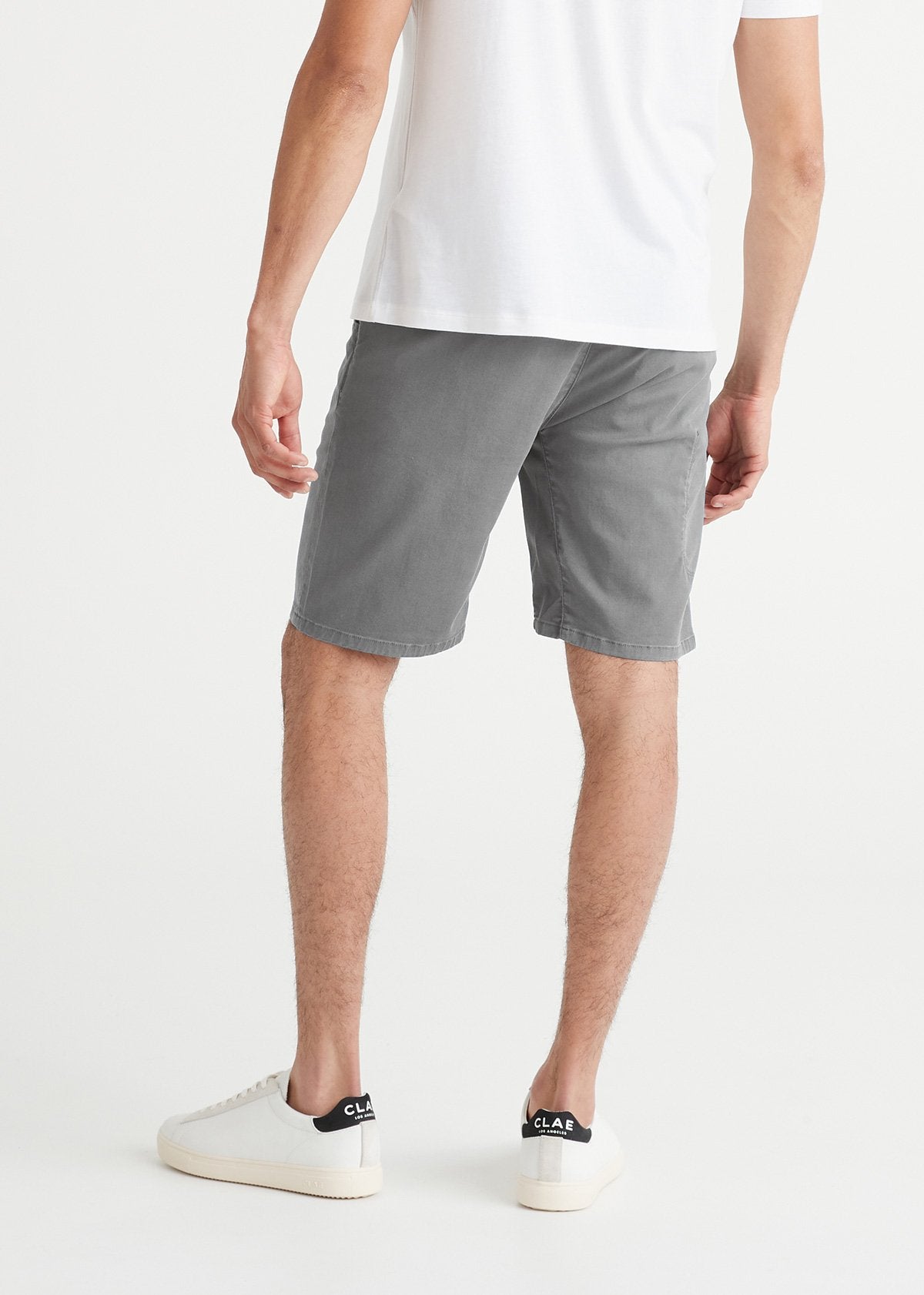 mens lightweight light grey shorts back