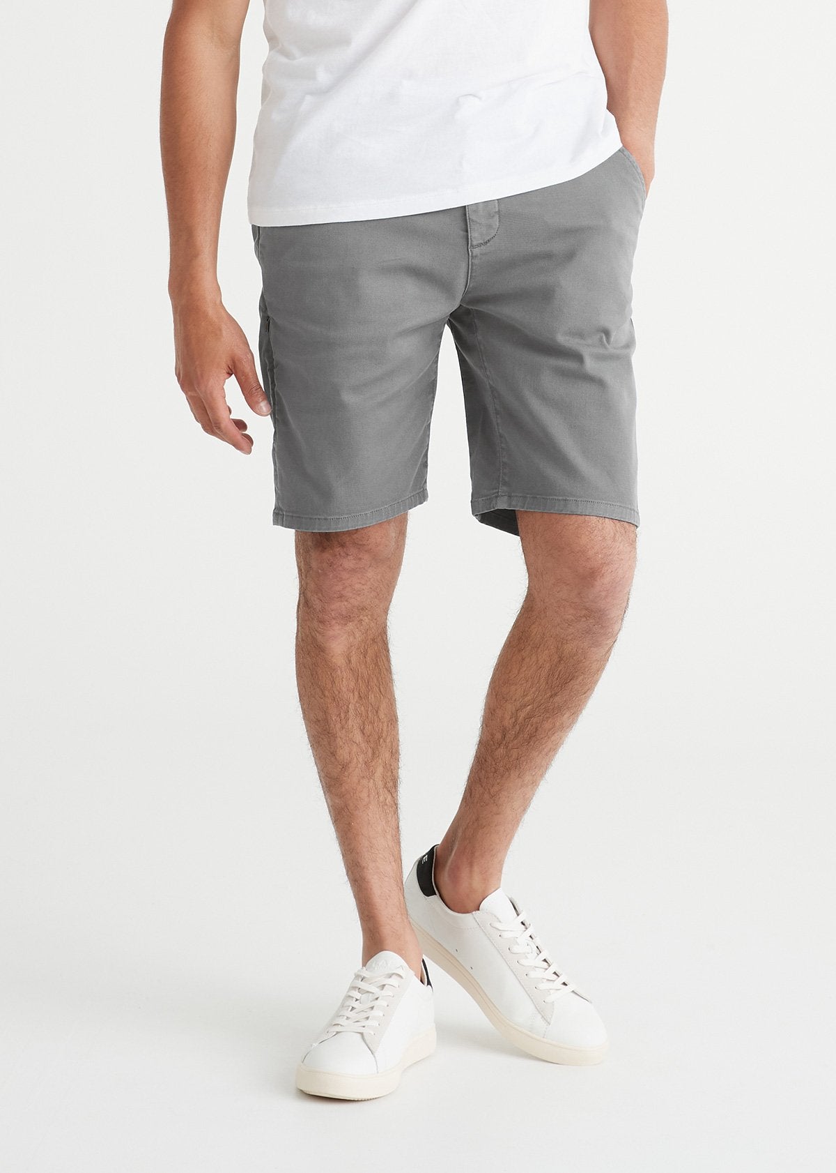 mens lightweight light grey shorts front