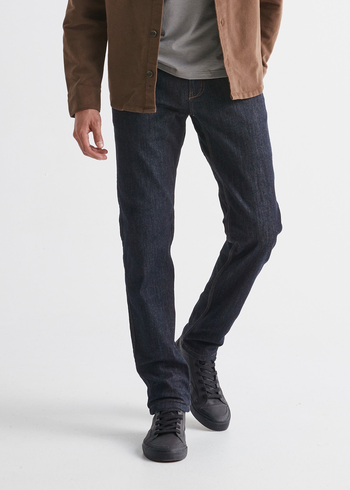 Men's Slim Fit Fleece Stretch Jeans - Main Image