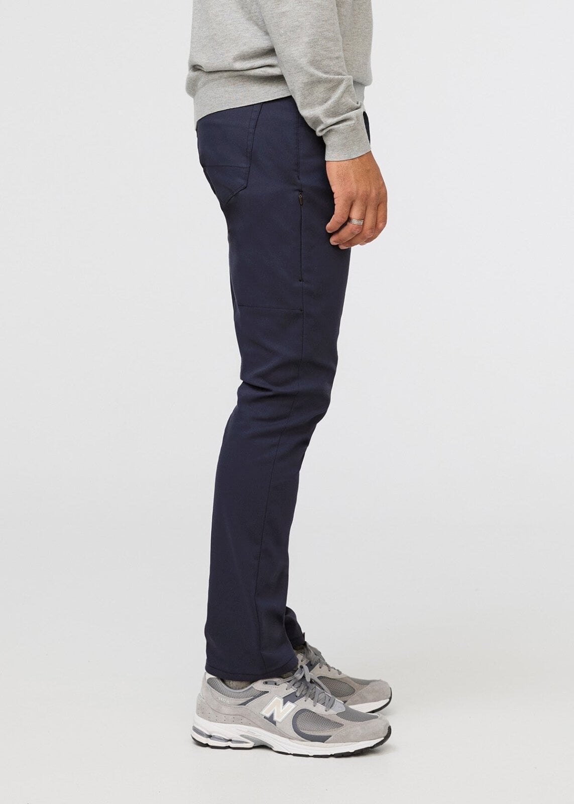 mens navy relaxed fit stretch pant side
