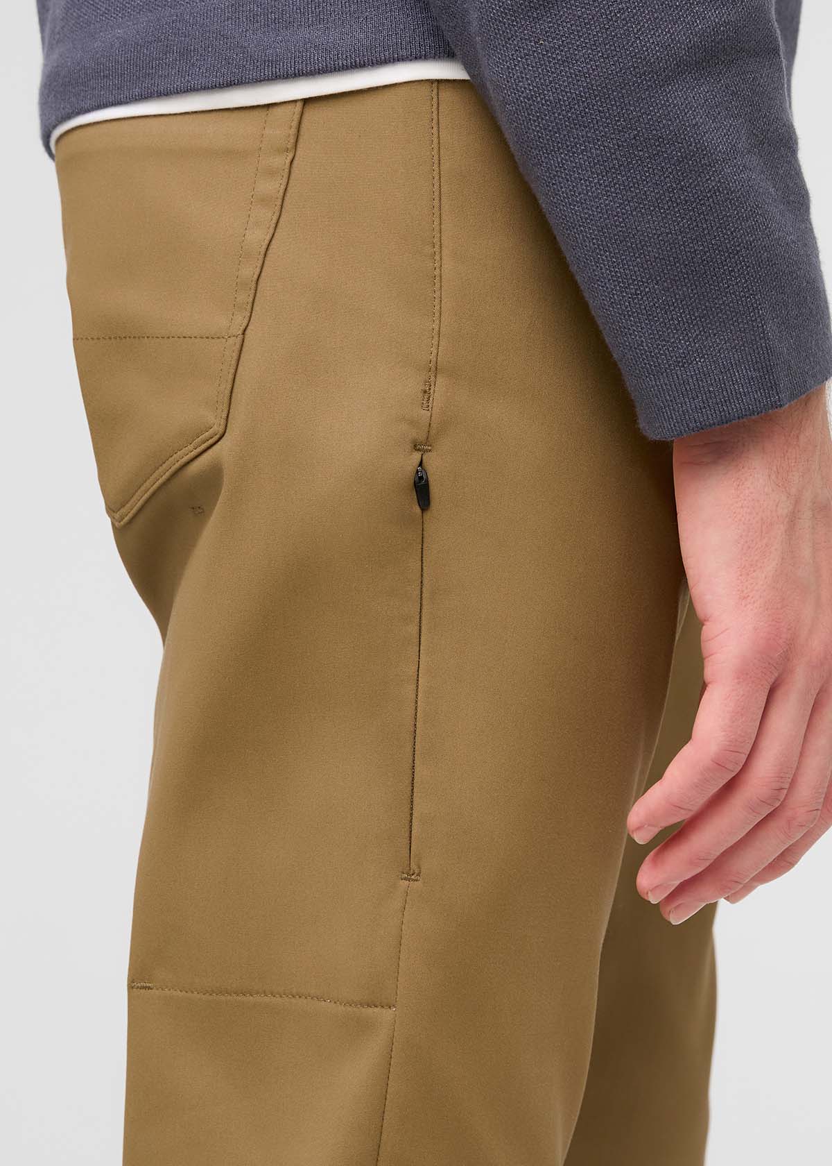 mens khaki slim fit stretch pant side thigh pocket