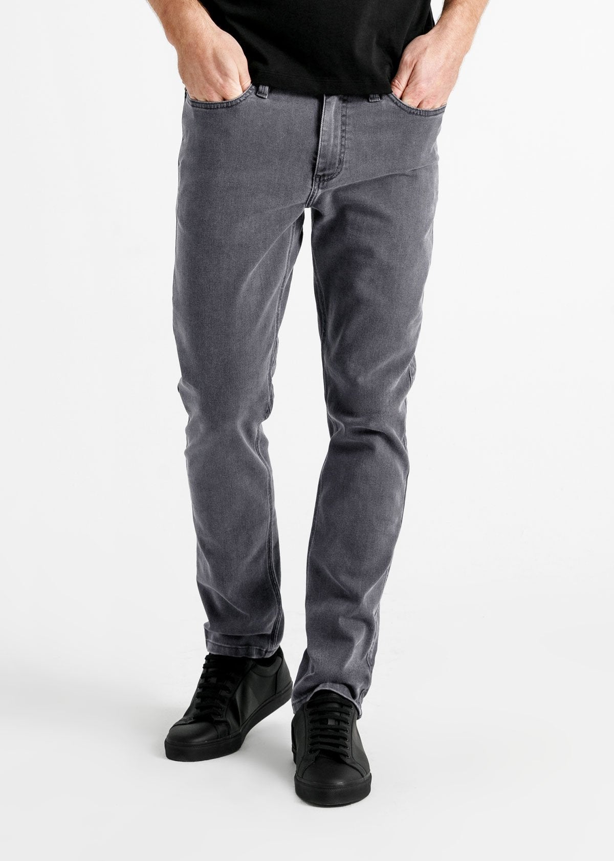 grey slim fit stretch jeans front