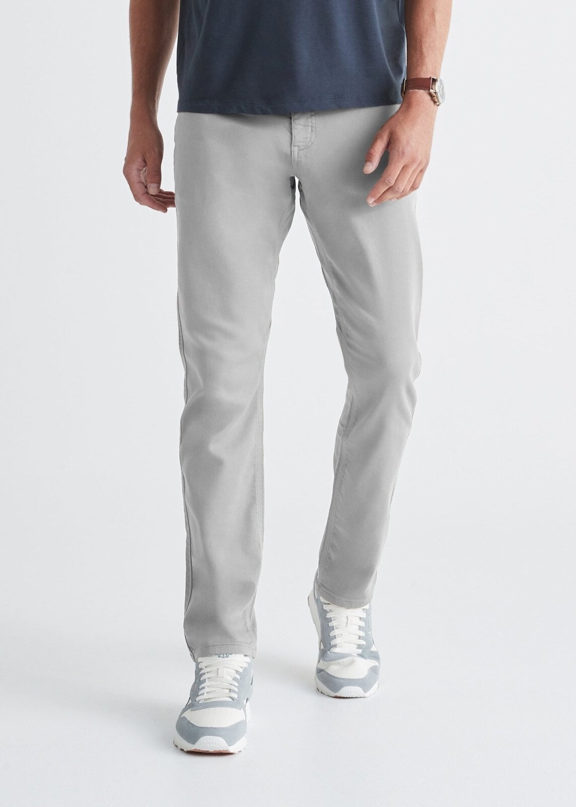 mens light grey relaxed fit dress sweatpant front