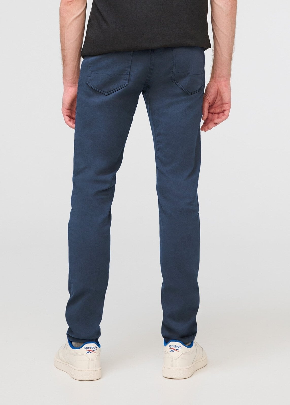 Navy Blue Slim Machine Washable Plain Front Smart Trousers