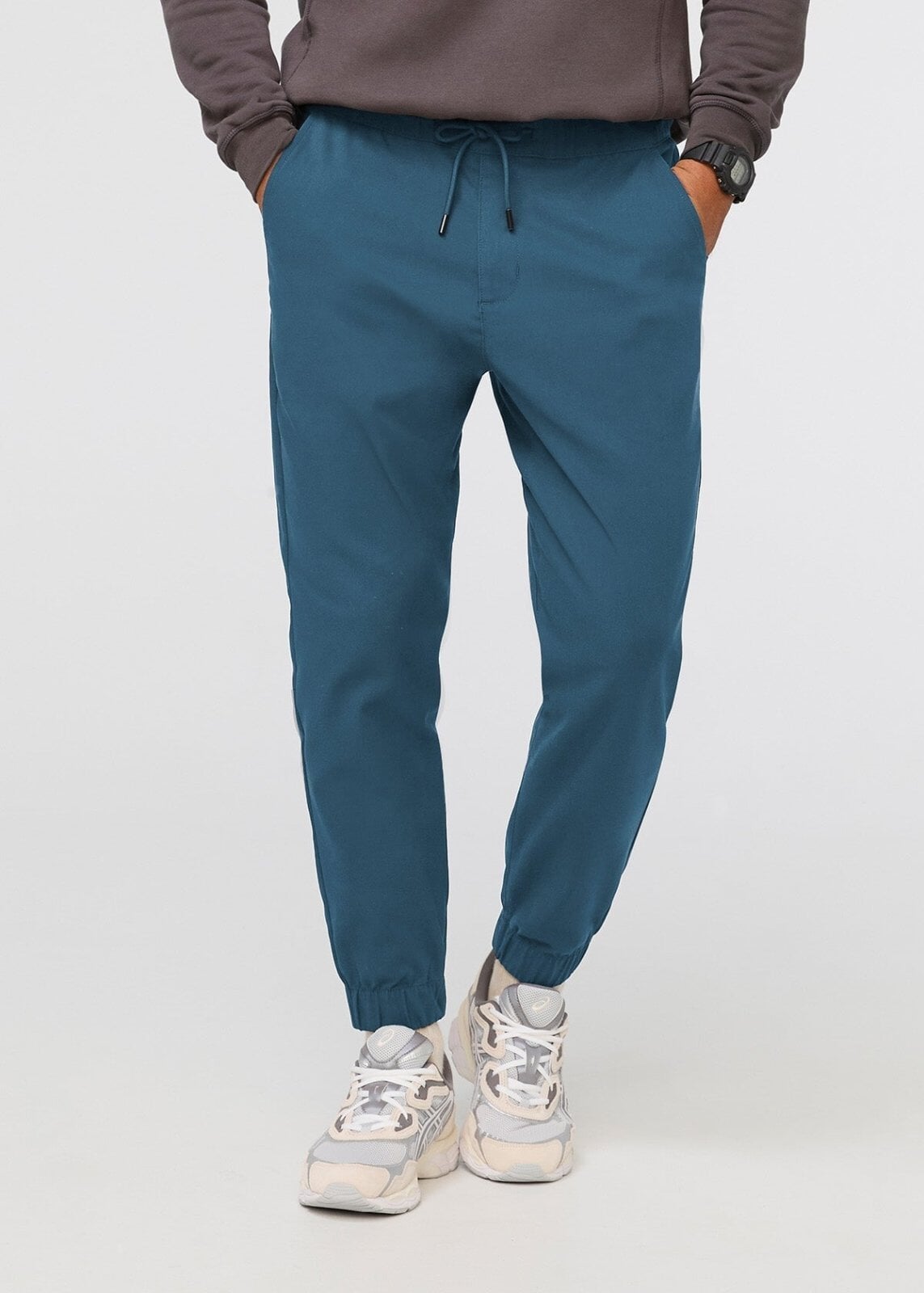 mens blue athleisure jogger front