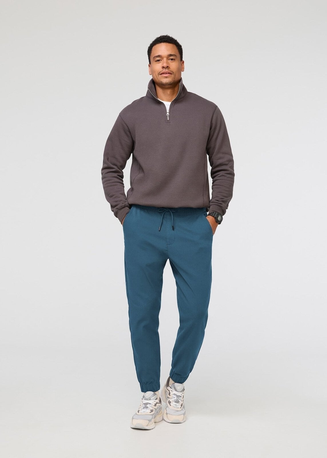 mens blue athleisure jogger full body
