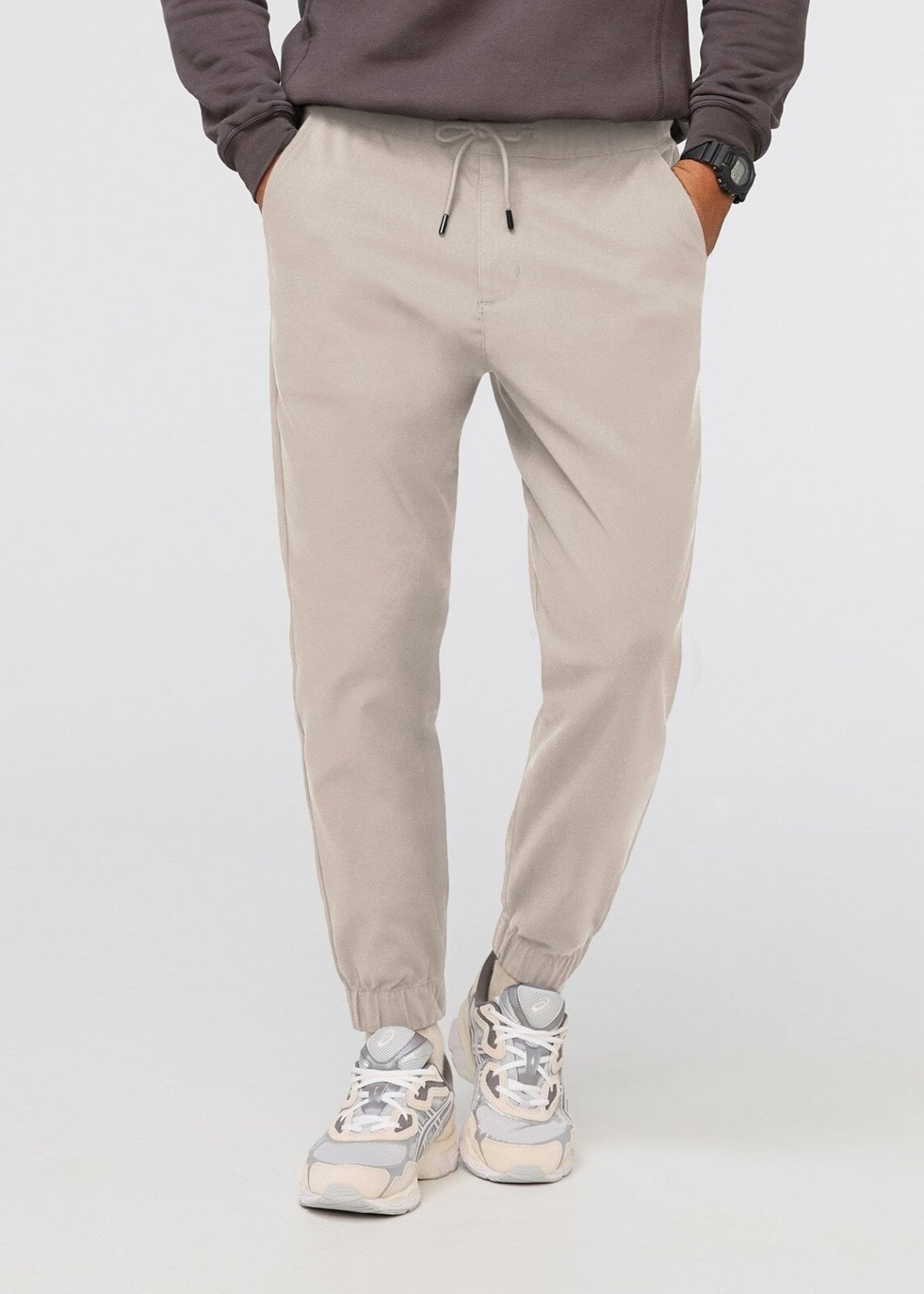 WT02 Young Men's Jogger Pants in Basic Solid Colors and Stretch