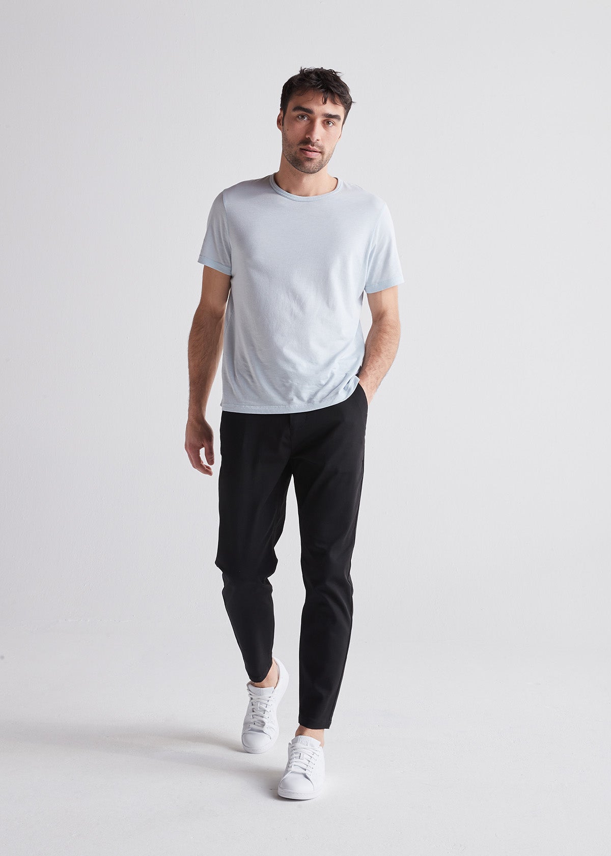 STRAIGHT MASCULINE TROUSERS - Black