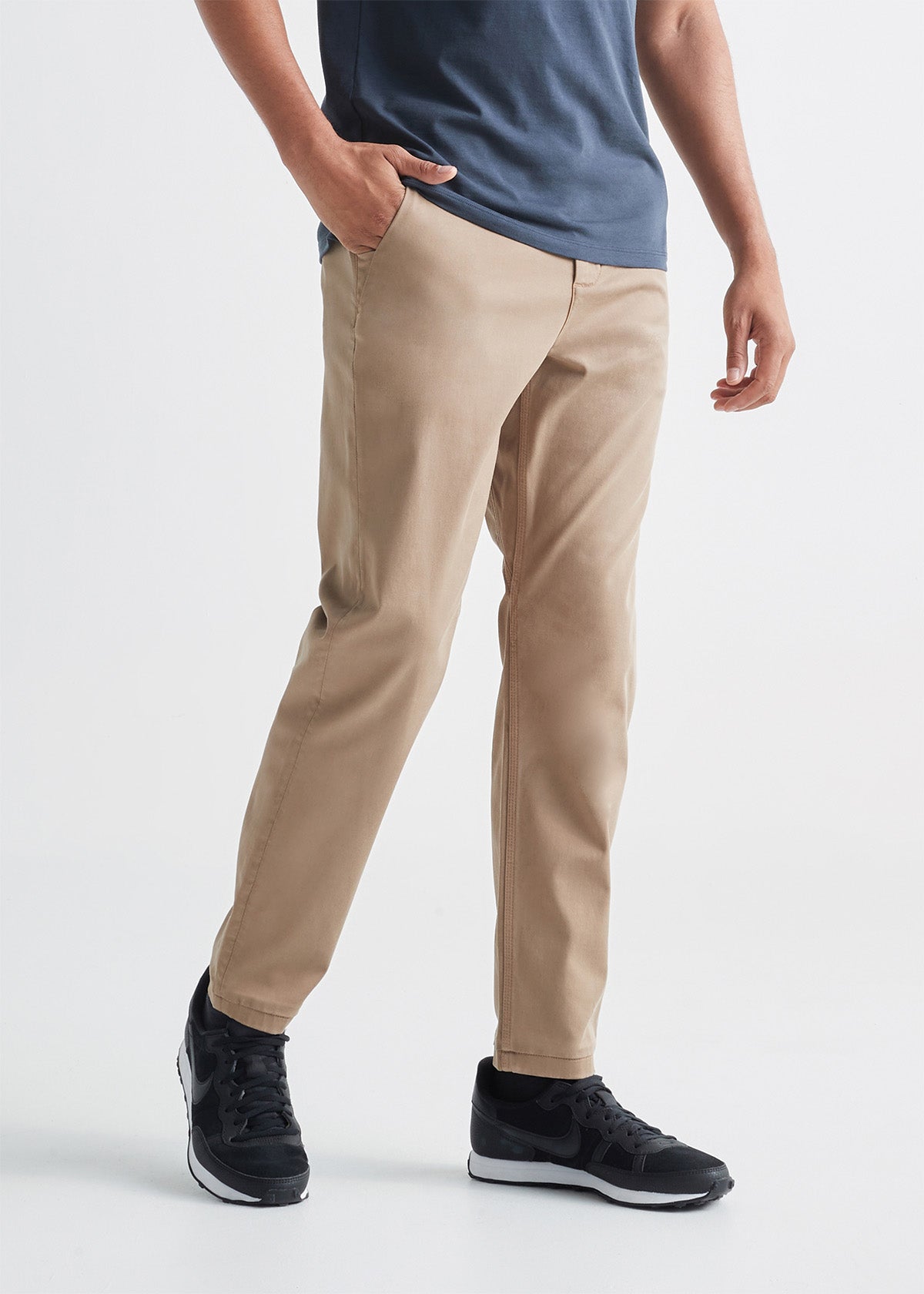 mens stretch khaki chino pant side