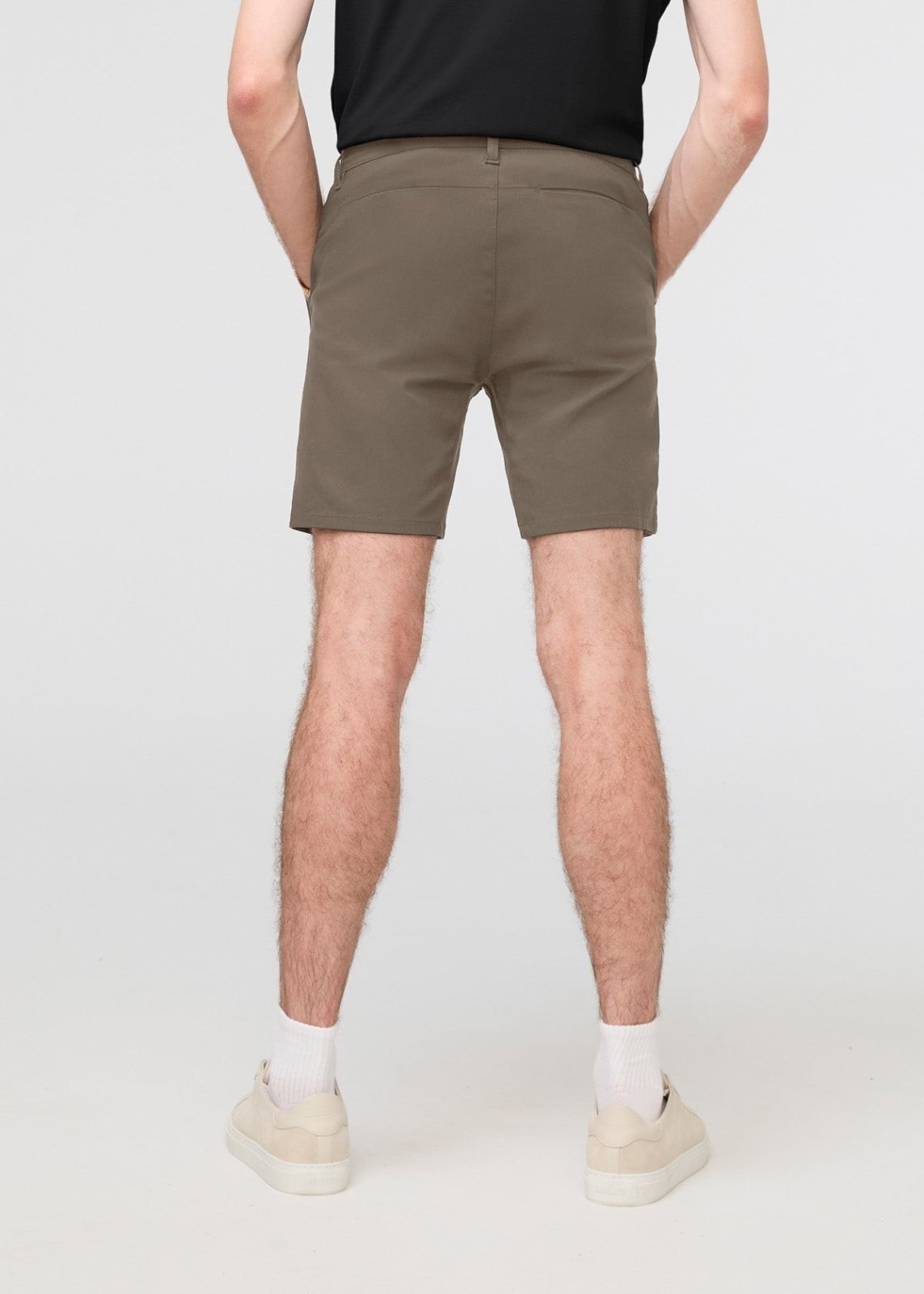mens green-brown golf shorts back